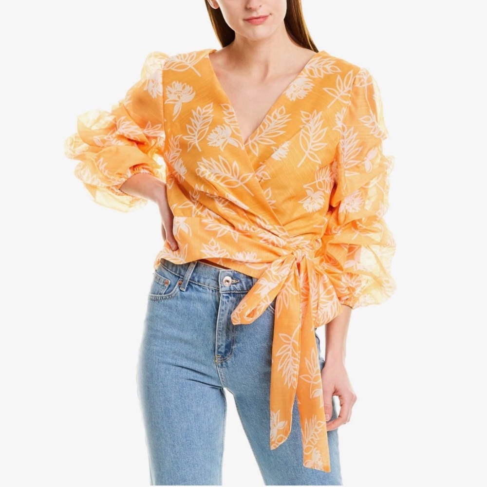 Beulah Printed Wrap Blouse